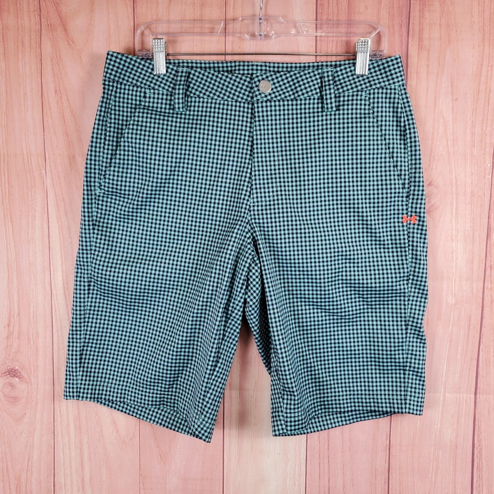 Under Armour UA Plaid Golf Shorts Mens Size 32 Stretch Active Activewear